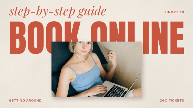 Book a 2GO ticket online: woman sitting while using her laptop for online shopping