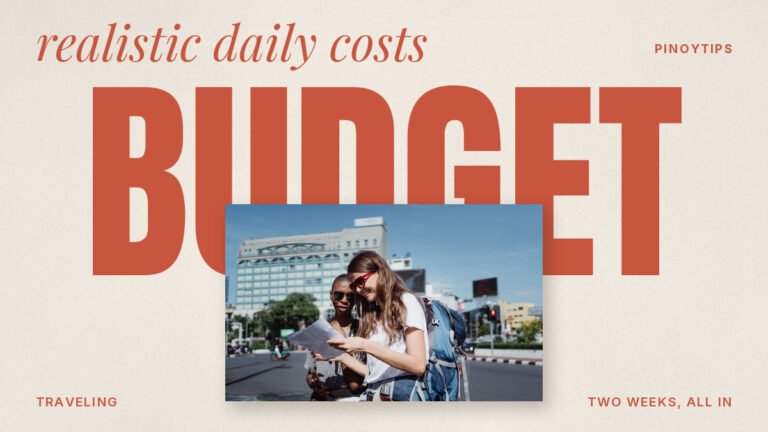 Philippines trip budget: tourists with backpacks reading a map