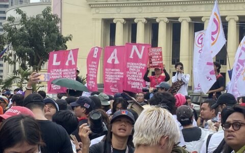 Women's Day rally in the Philippines supporting VAWC leave rights
