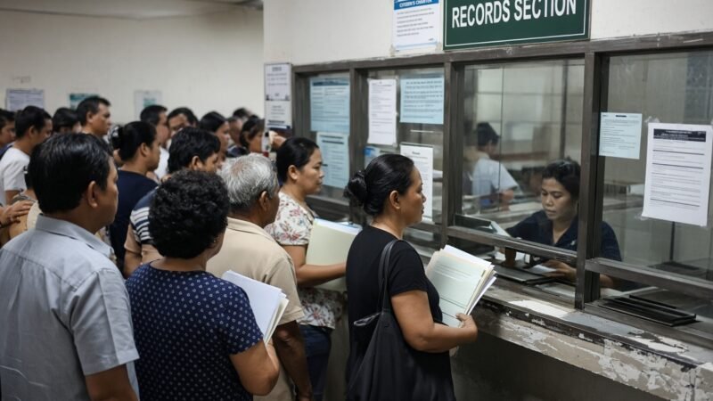 police clearance vs NBI — Queue at a local records window.