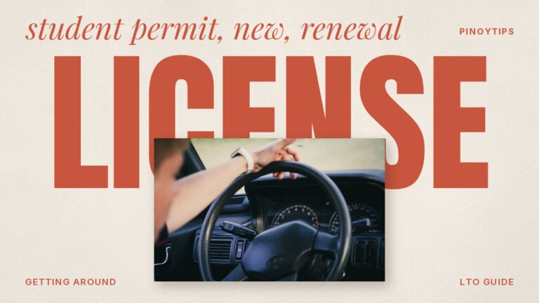 LTO driver's license: hand on a steering wheel
