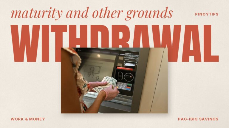 Pag-IBIG savings withdrawal: person counting money in front of ATM
