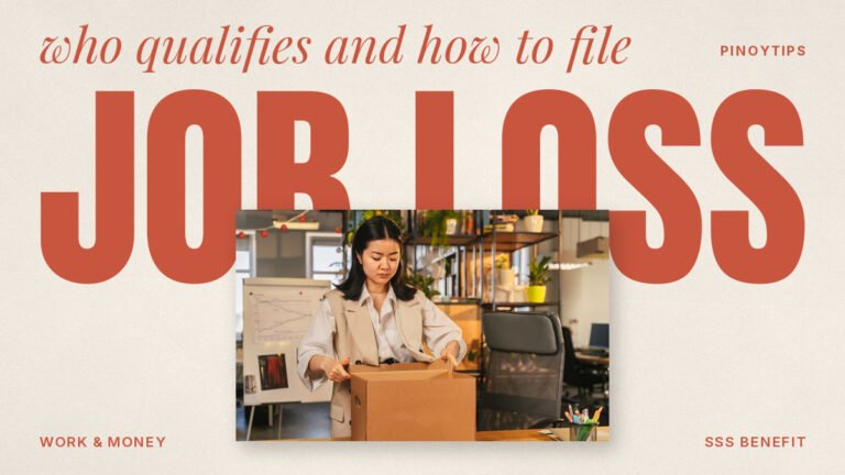 SSS unemployment benefit: woman in brown blazer holding a brown cardboard box